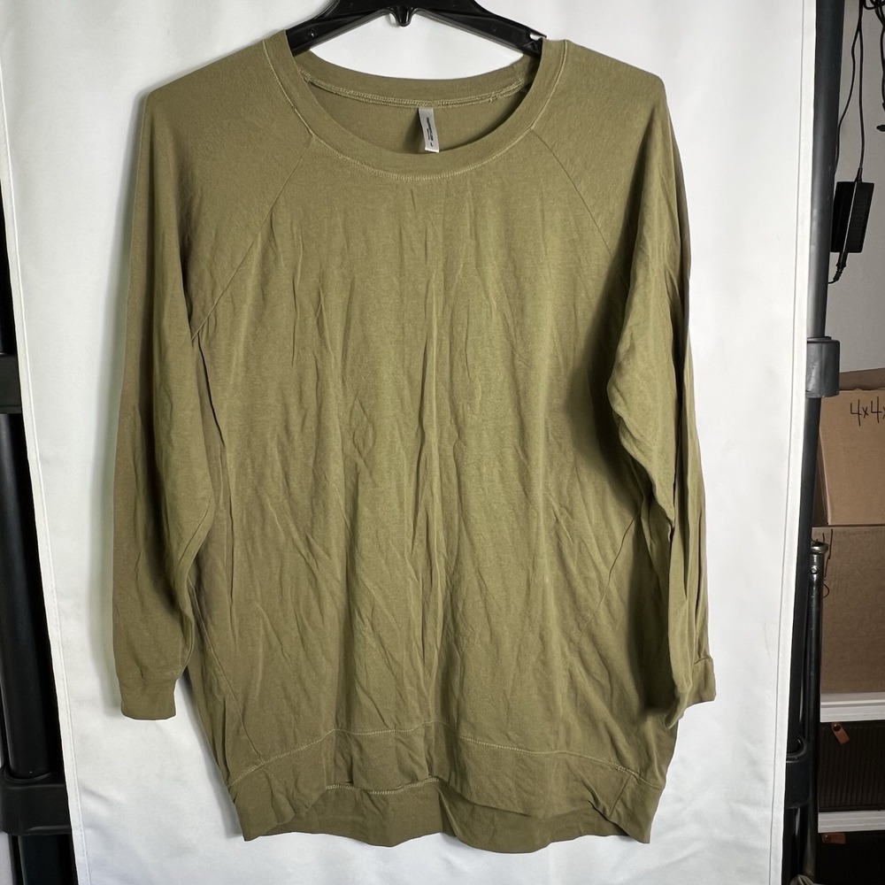 SHOP THE MINT Olive Green Long Sleeve Tunic Sweatshirt‎ Womens L Cotton Blend